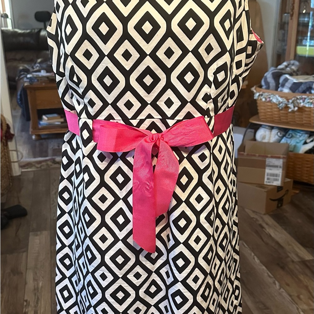 Jessica Howard Black and White A-Line Sleeveless Dress